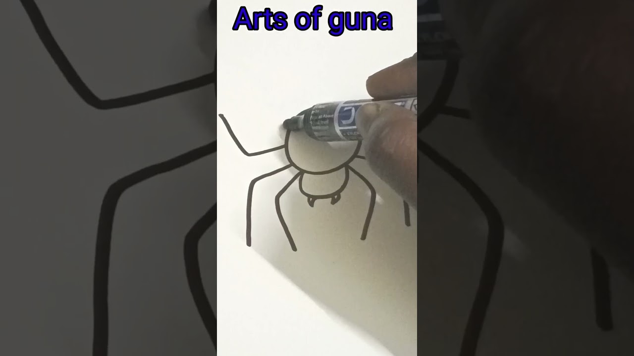 how to draw a spider🕸️🕷️/#shortsdrawing/#drawing/easy drawing for kids/kids drawing/insects drawing
