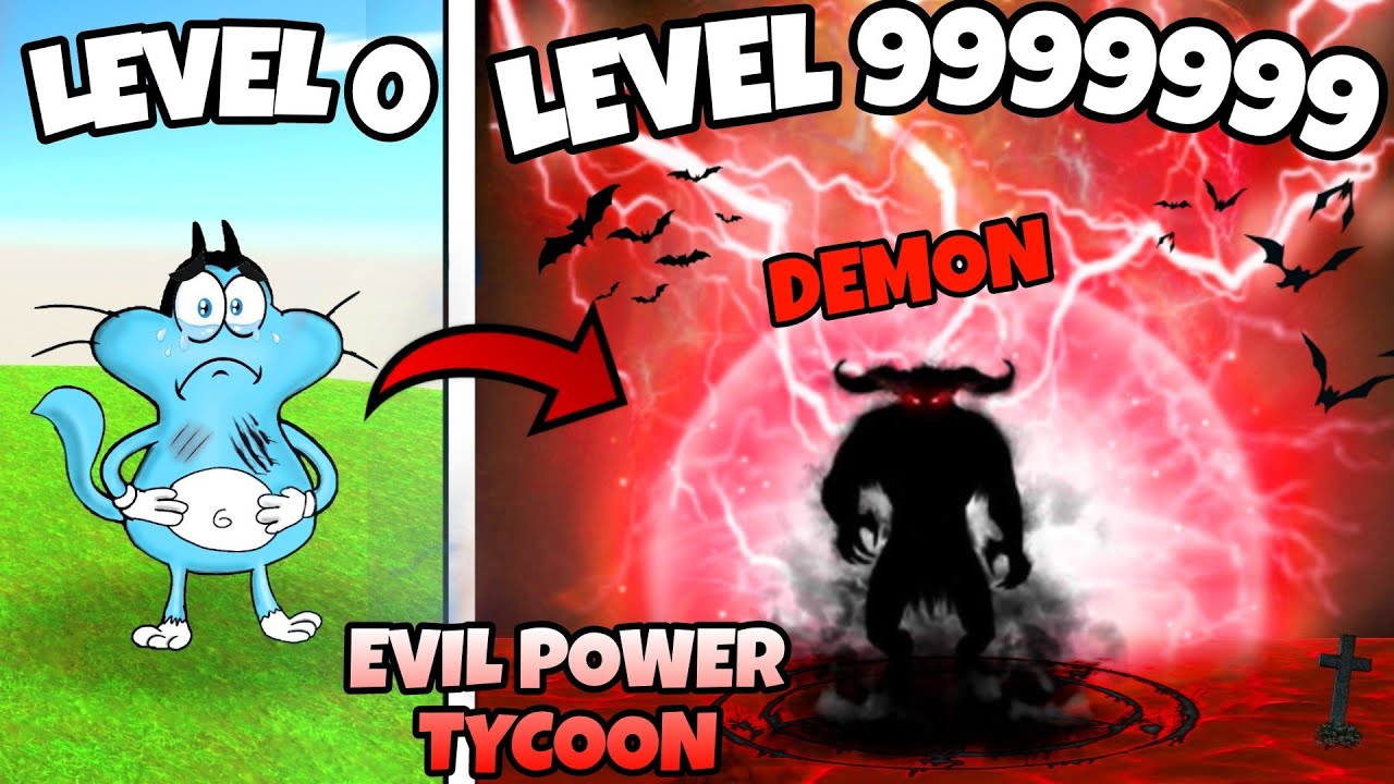 ROBLOX Oggy Became Demon in Evil Power Tycoon | Oggy Game