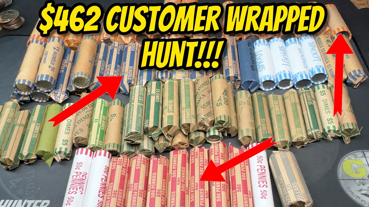 $462 Customer Wrapped Coin Roll Hunt - Some Nice HITS today!