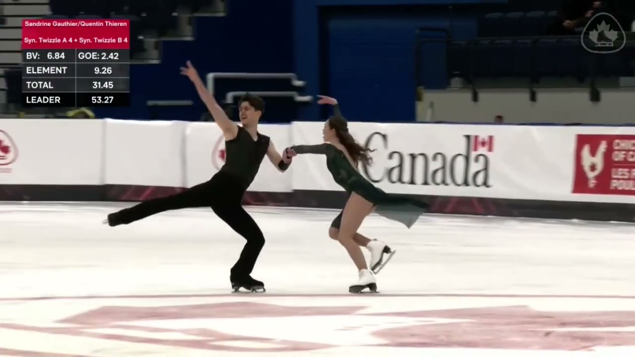 2025 Canadian National Figure Skating Championships. Junior FD. Sandrine Gauthier / Quentin Thieren