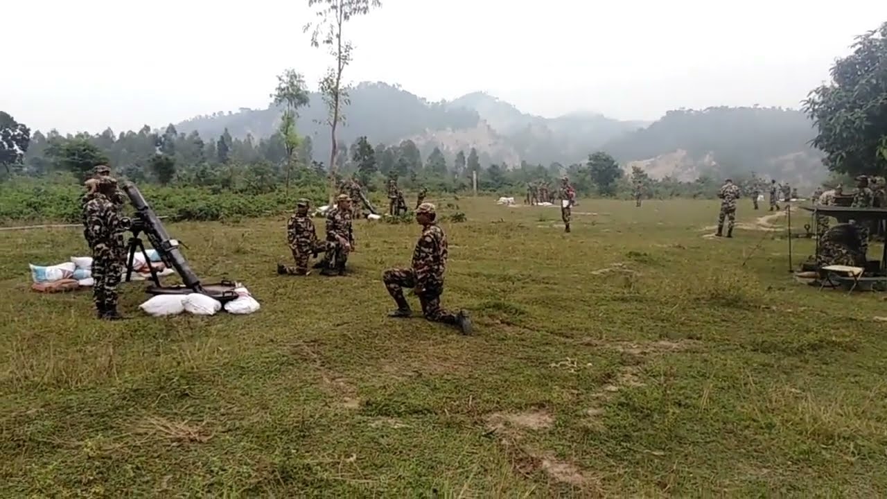 Artillery firing @120mm brand mortar, #nepalarmy🇳🇵🇳🇵💣️💥Charnaath field firing range, Dhanusha, Nepal