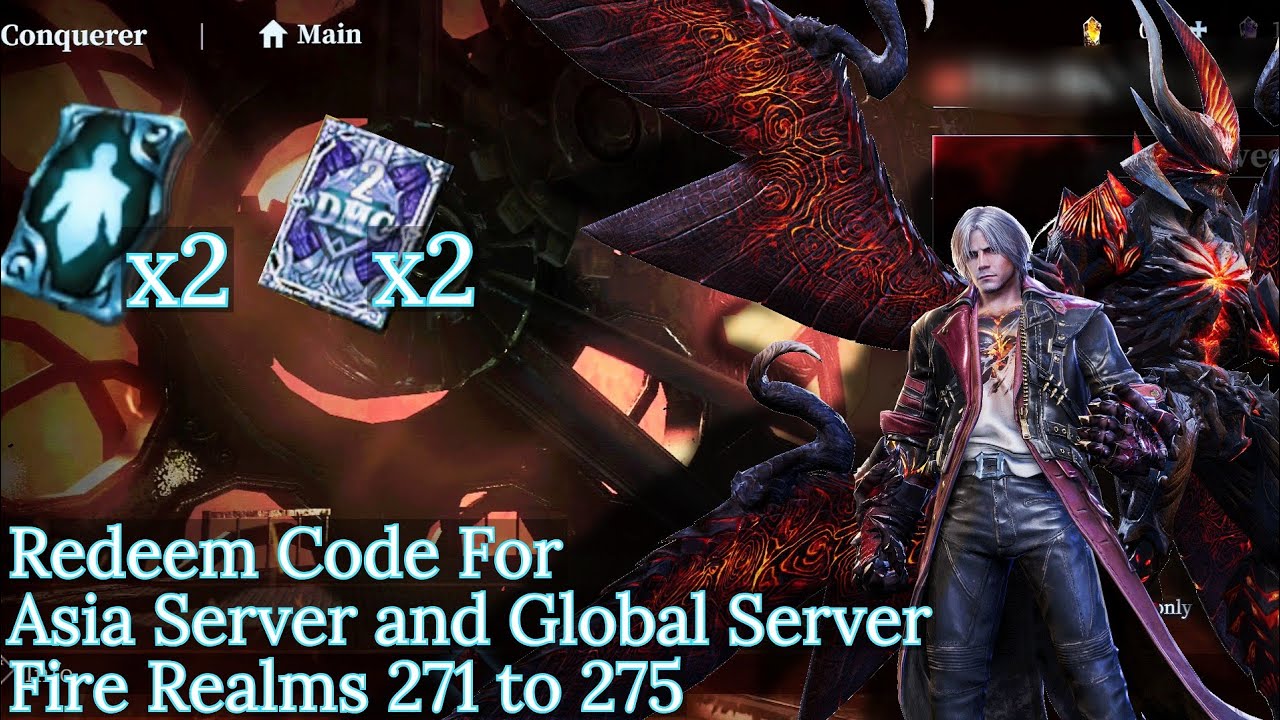 Redeem code Asia & Global | Fire 271 to 275 | Devil May Cry Peak of Combat DMC POC | The KiLLeR.