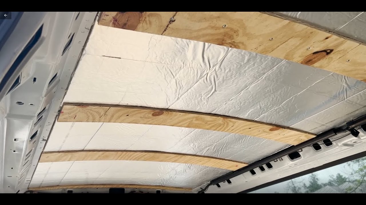 Ceiling  insulation on a Chevy Express 3500 Van conversion.