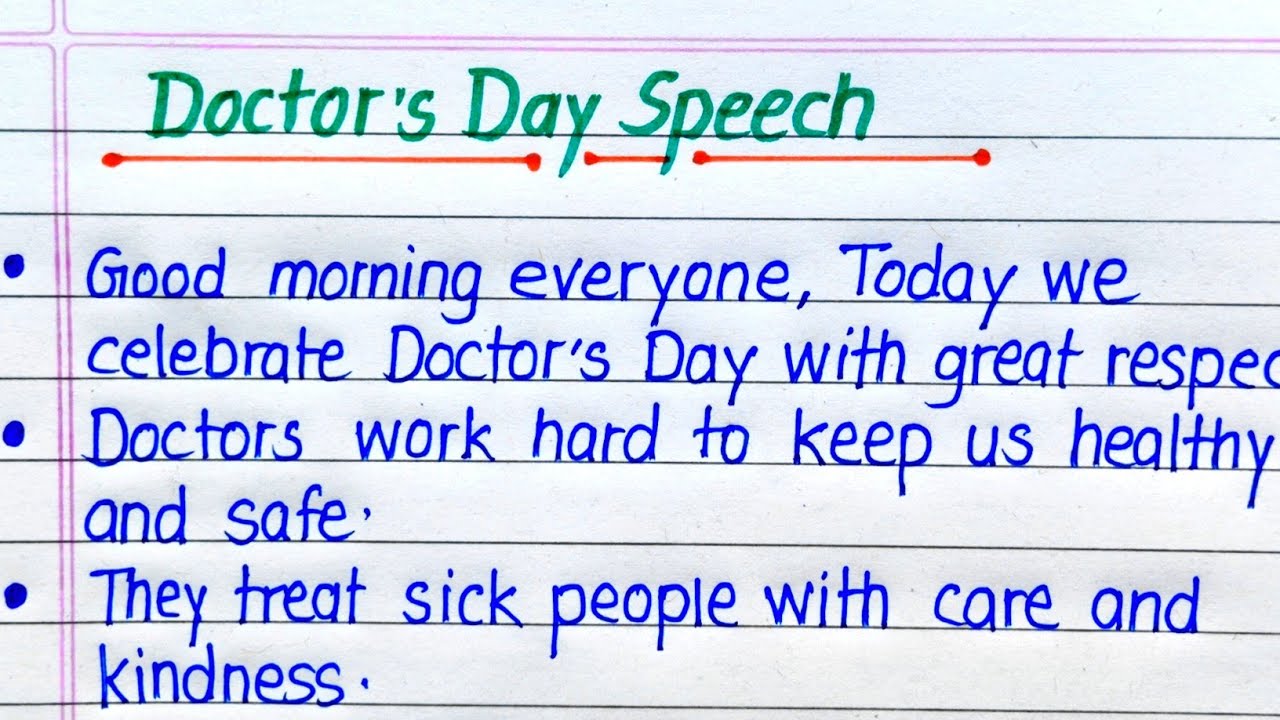 Doctor's Day Speech in English || Speech on Doctor's Day in English 