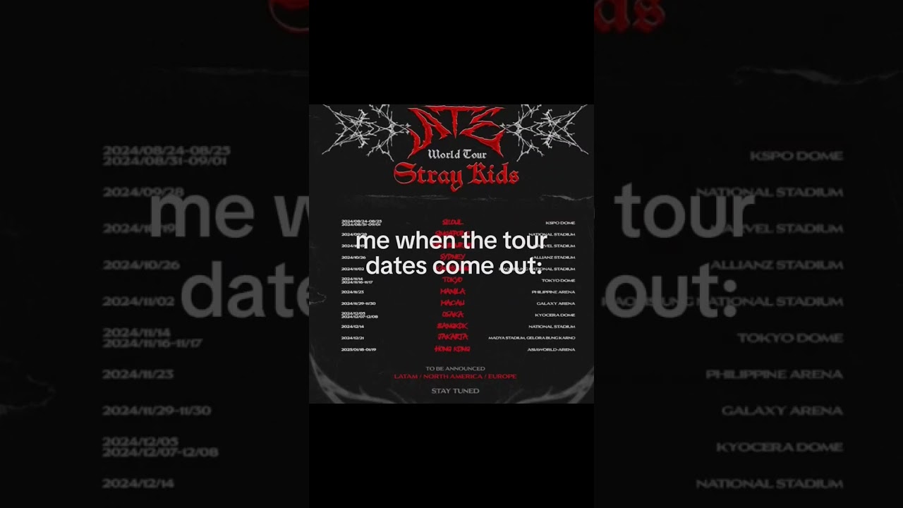 Me when stray kids tour dates come out: || #kpop #straykids #dominate #tourdates #kpopgroup ||