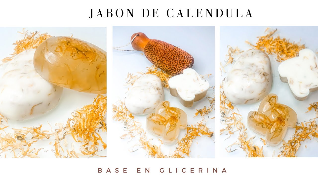 JABON DE CALENDULA BASE EN GLICERINA fórmula incluida.