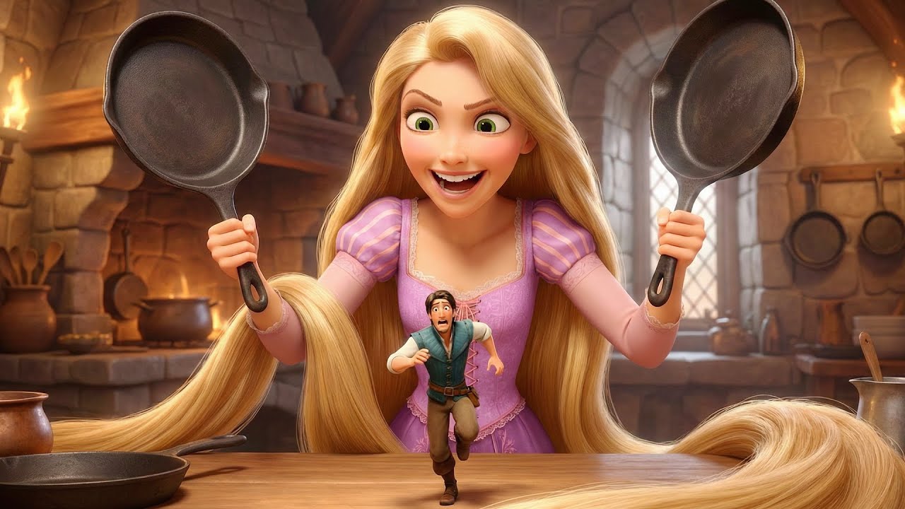 Run for Your Life 🍳😱 Flynn Rider Targeted by Rapunzel in the Kitchen⚡🚨 | Tangled Animation