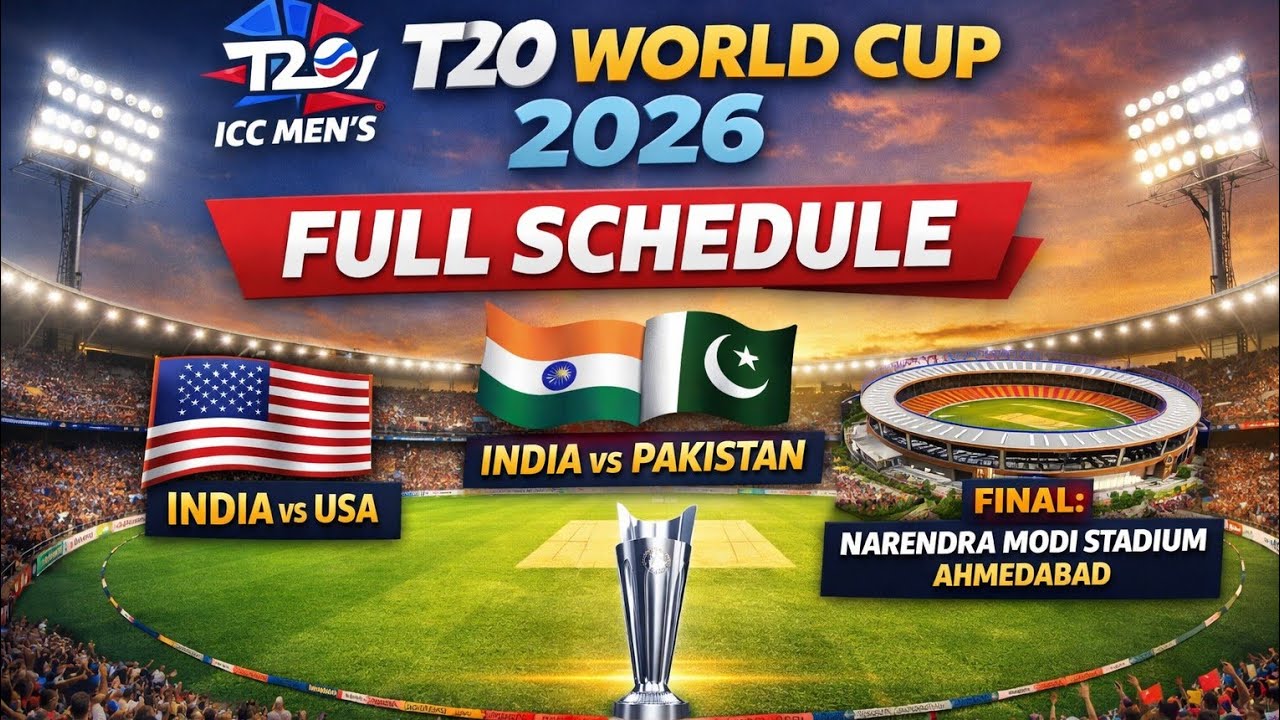 ICC T20 World Cup 2026|| FULL Schedule Revealed||🔥|India vs Pakistan Date & Must-Watch Matches 🏆✅📊