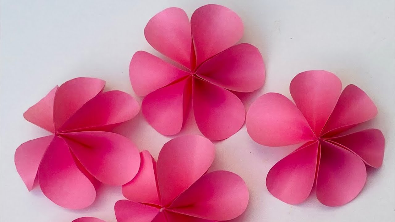 Fleur en papier/fleur fabriquée en papier facile et rapide/flower 