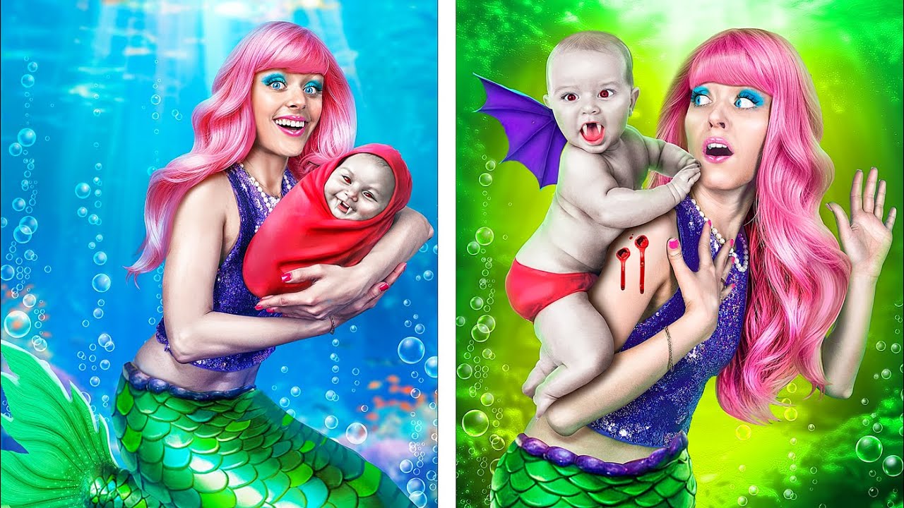 Pobre Vampiro foi Adotado por uma Rica Família de Sereias!