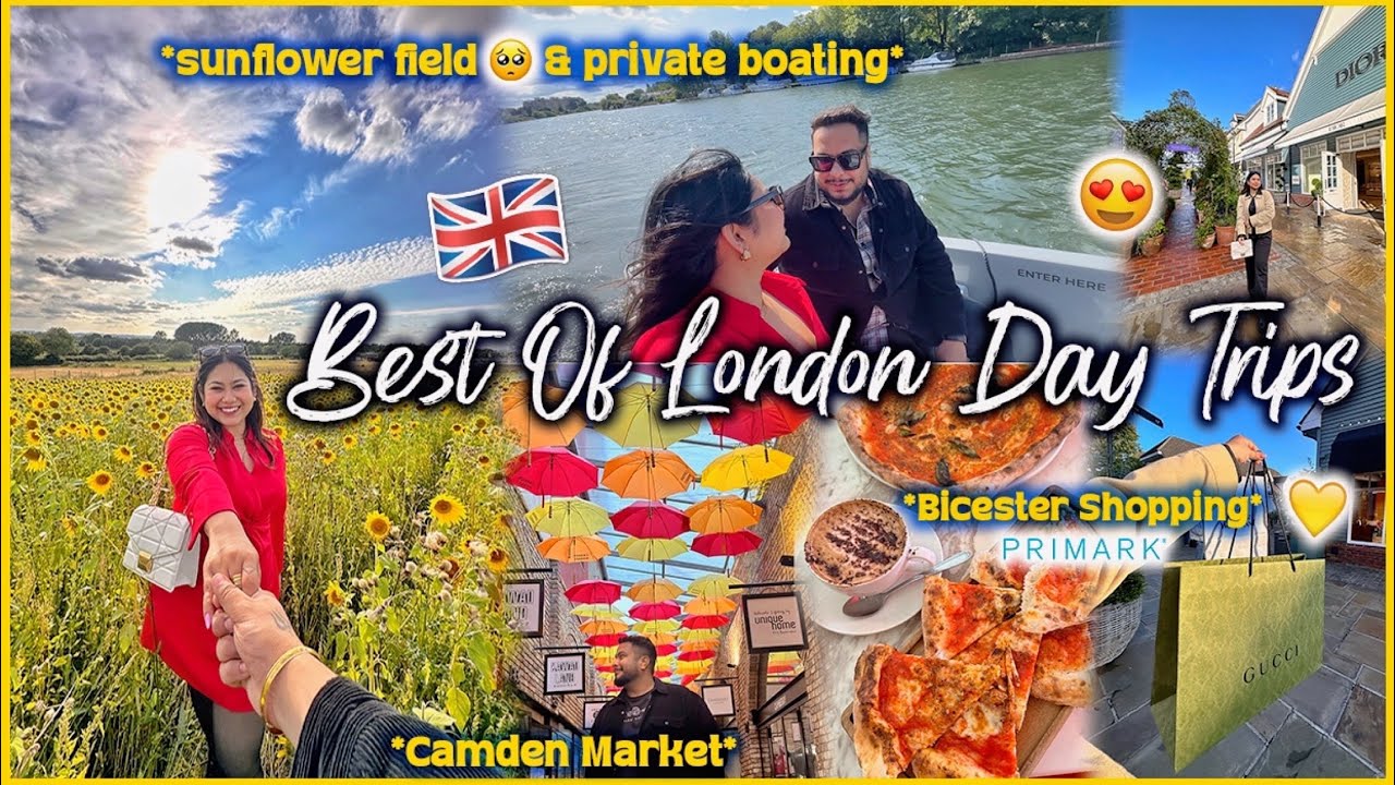 *BEST* Day Trips From LONDON 🇬🇧 Sunflower Field🌻 Boating, Bicester Village & PRIMARK SHOPPING Vlog 😍