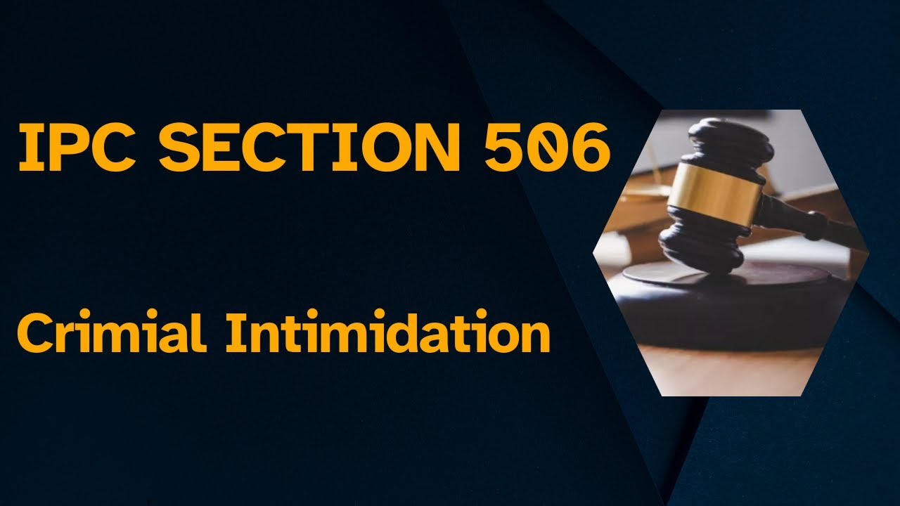 IPC Section 506, Criminal Intimidation #law #india