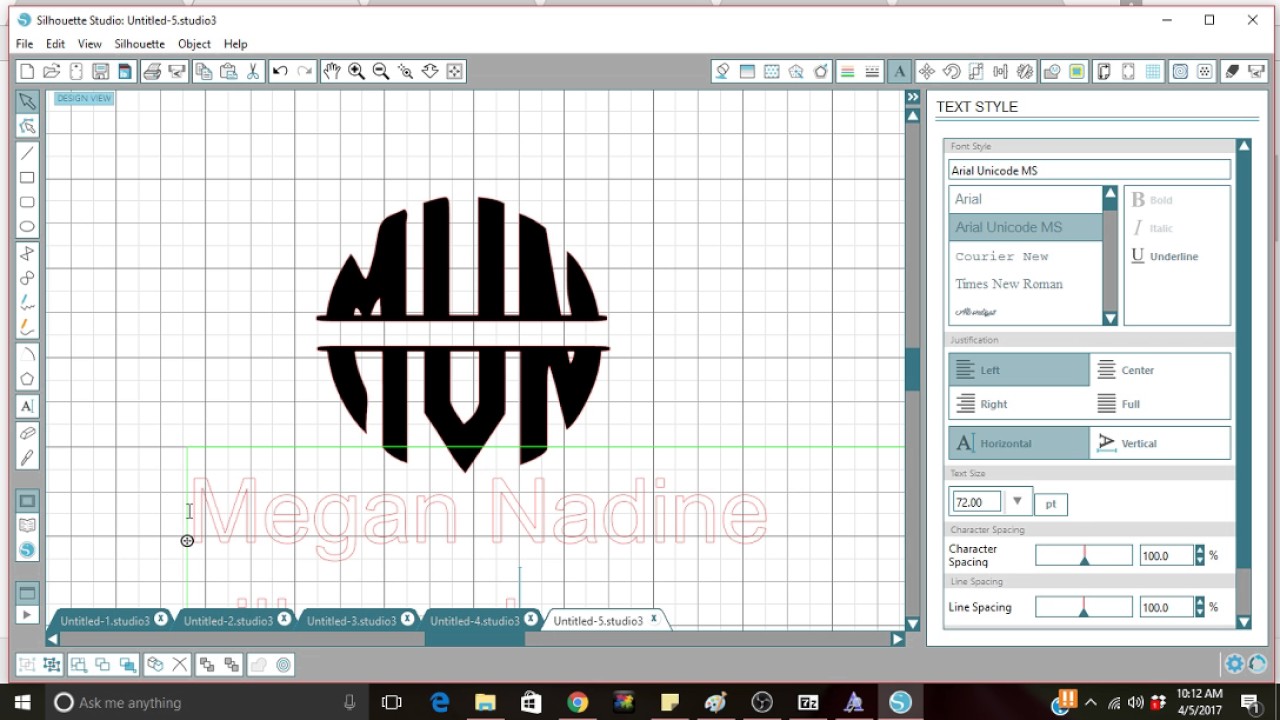 Beginner Circle Monogram- SIlhouette Studio EASY