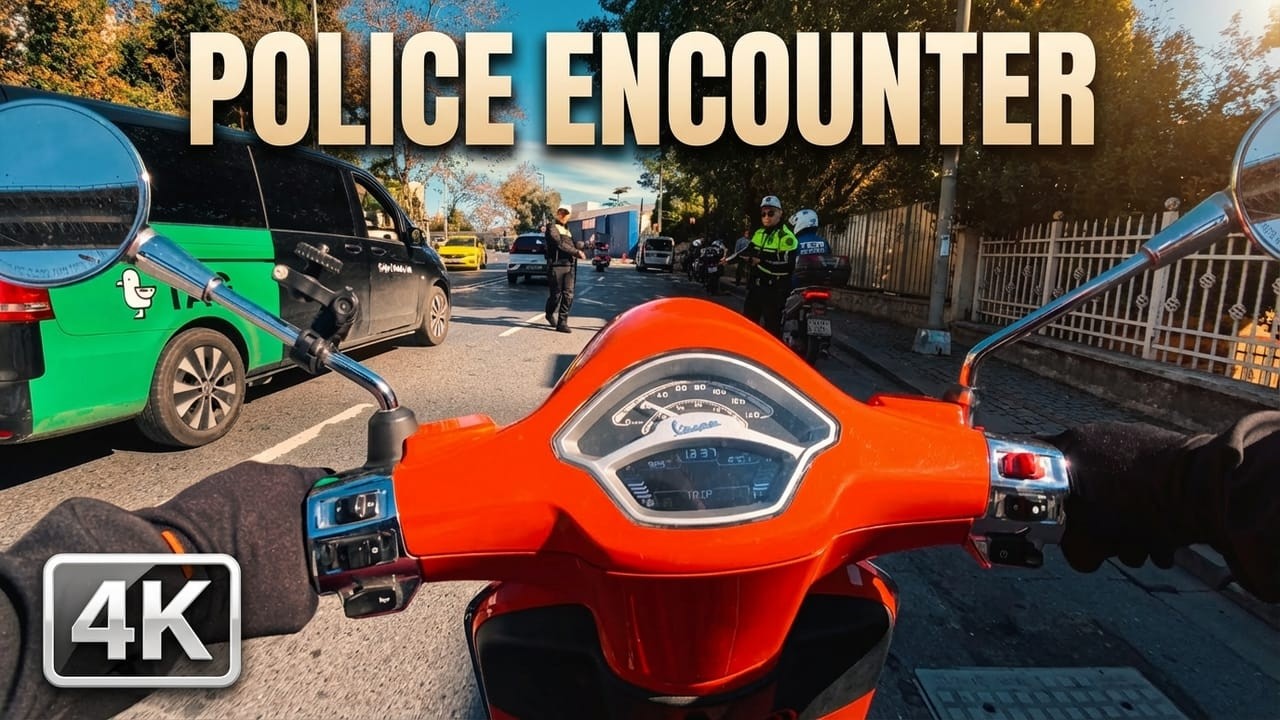 Vespa POV: Police Stopped Me in Istanbul👮‍♂️ 🇹🇷🛵 | Polis durdurdu!
