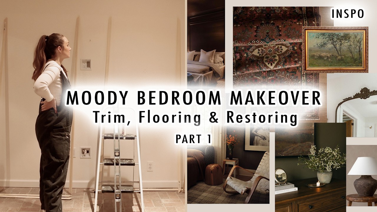 MOODY BEDROOM MAKEOVER *Trim, Flooring & Restoring* PART ONE | XO, MaCenna