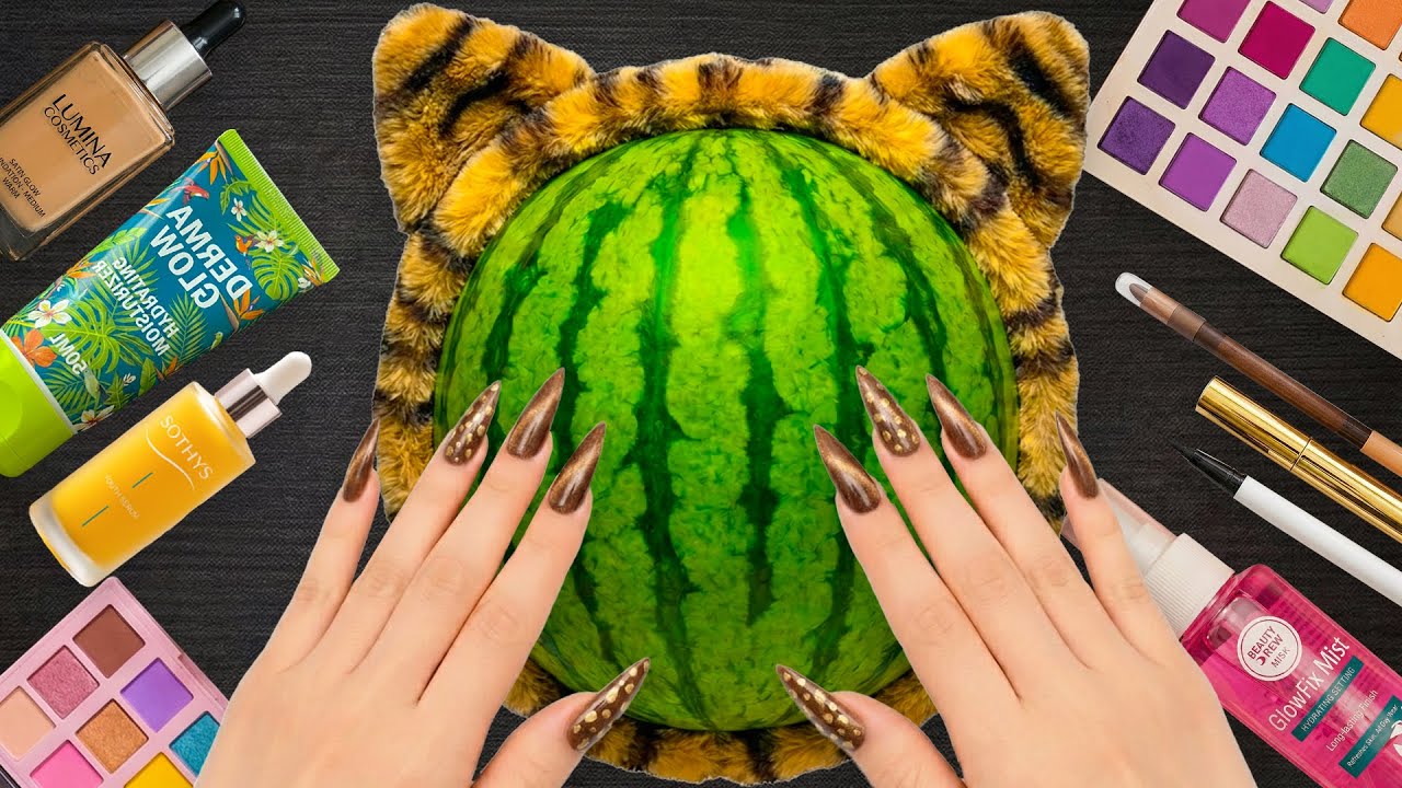 ASMR Makeup on Watermelon (No Talking)