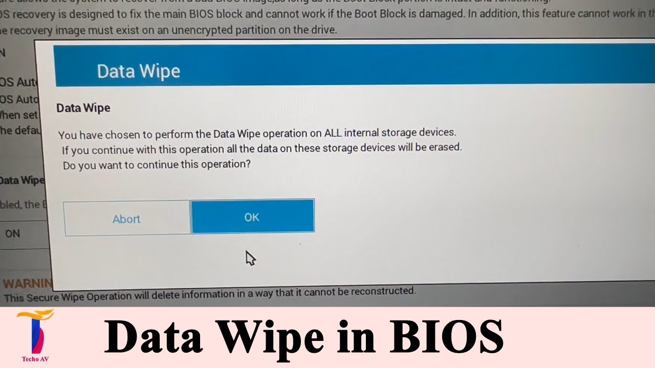 How to wipe a laptop Data easily and securely | Data Wipe in BIOS