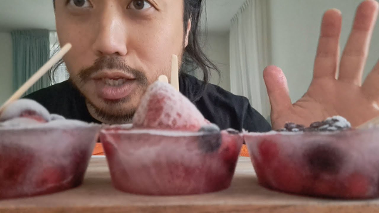 ASMR Eating Mixed Berry Ice Pops (Eating Sounds &  Mouth Sounds)