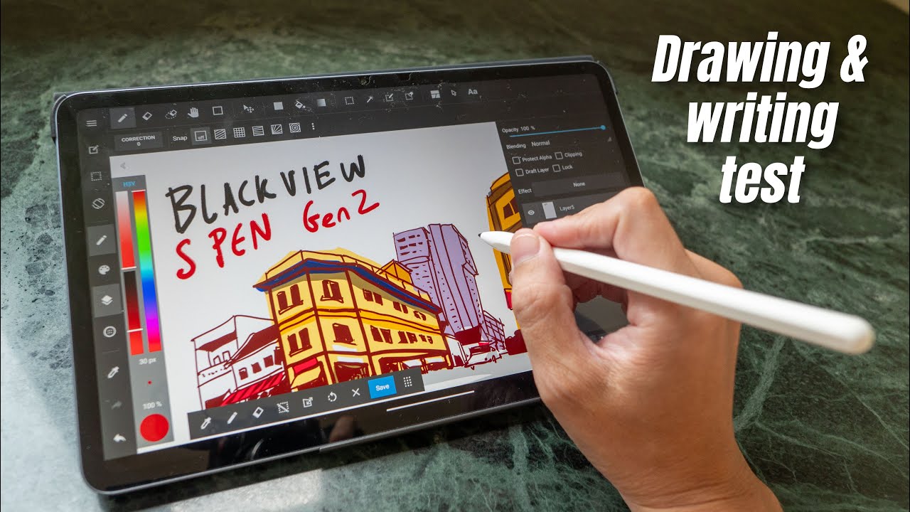 S Pen Gen 2 с Blackview Tab 18 (тест рисования и письма)