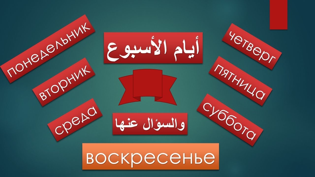 تعلم اللغة الروسية ايام الاسبوع والسؤال عنها