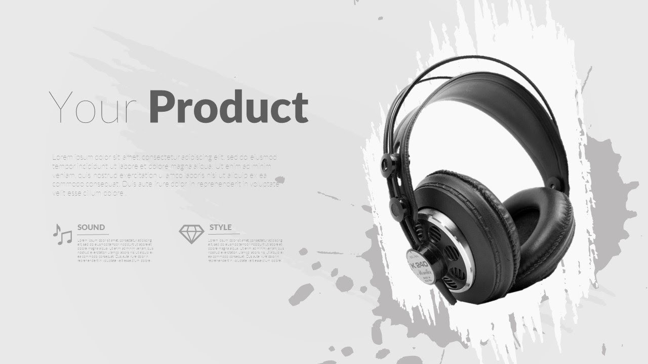 Product and advert slide. Powerpoint tricks