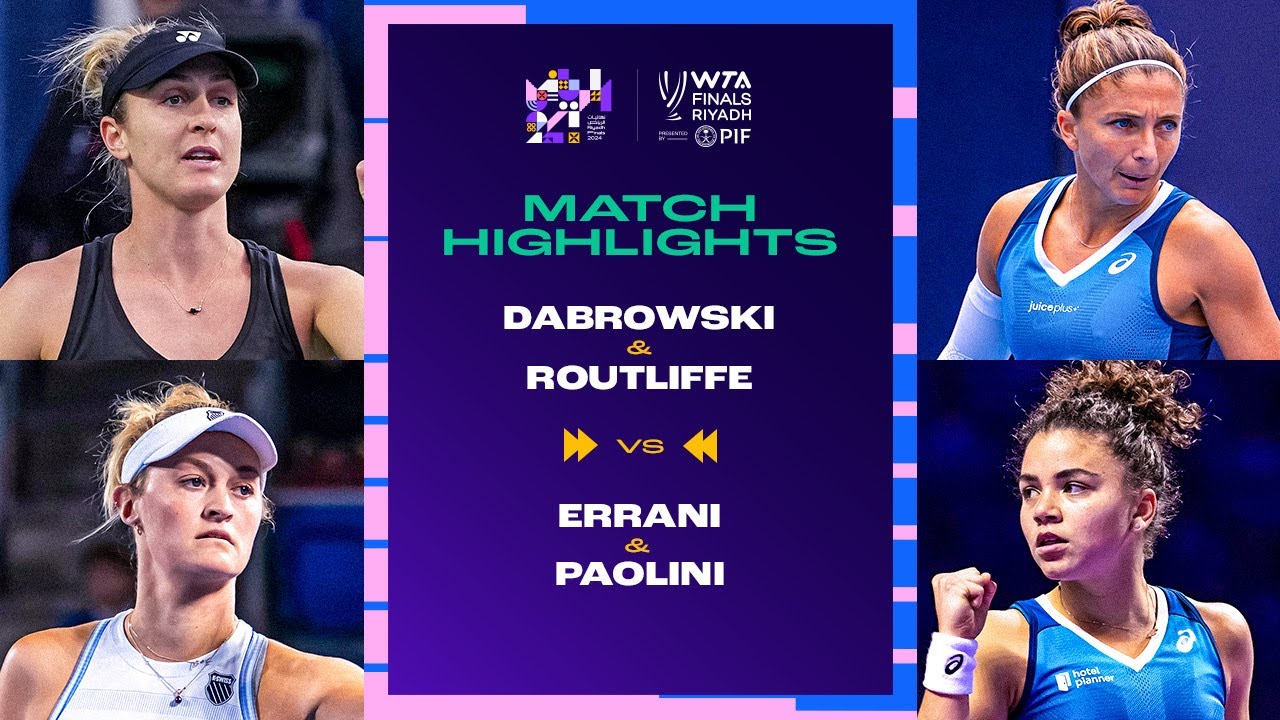 Дабровски и Рутлифф против Эррани и Паолини | Групповой этап WTA Finals 2024 в Эр-Рияде | Лучшие ...