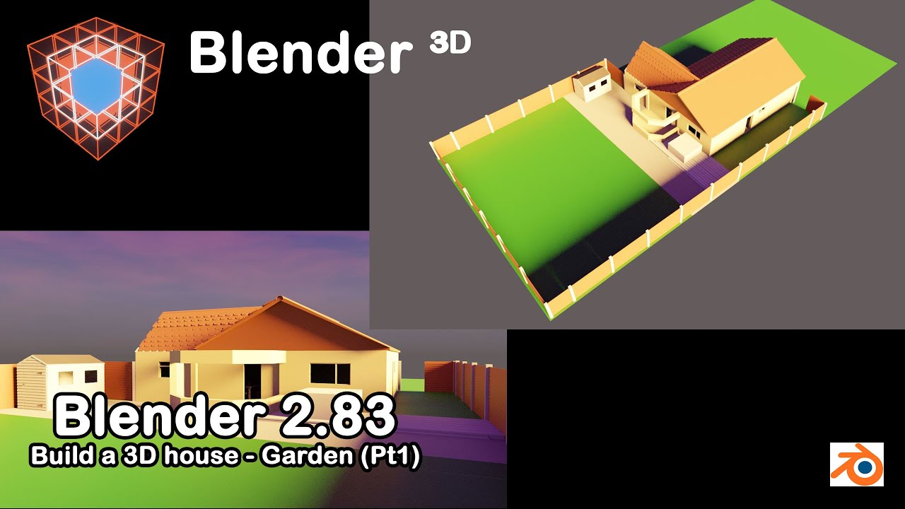 Blender 2.83 - Build a 3D House - Garden