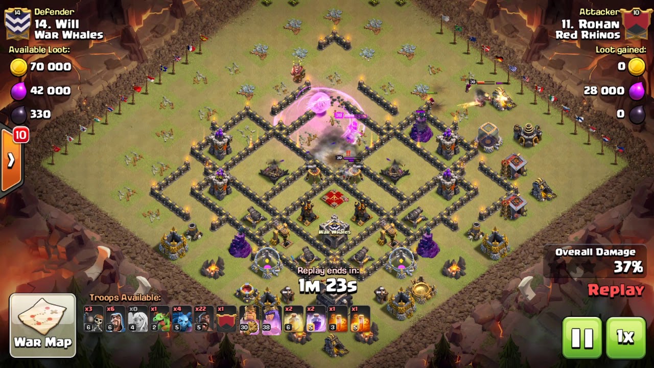 Clash of Clans TH9 Mass Hog Riders 3 STAR ATTACK