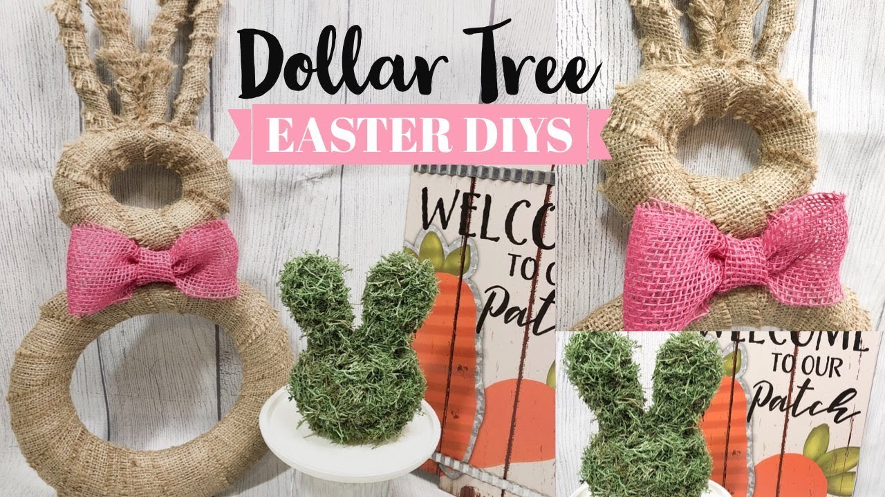 DOLLAR TREE SPRING DIY | FARMHOUSE EASTER BUNNY DECOR | DOLLAR TREE EASTER CRAFT