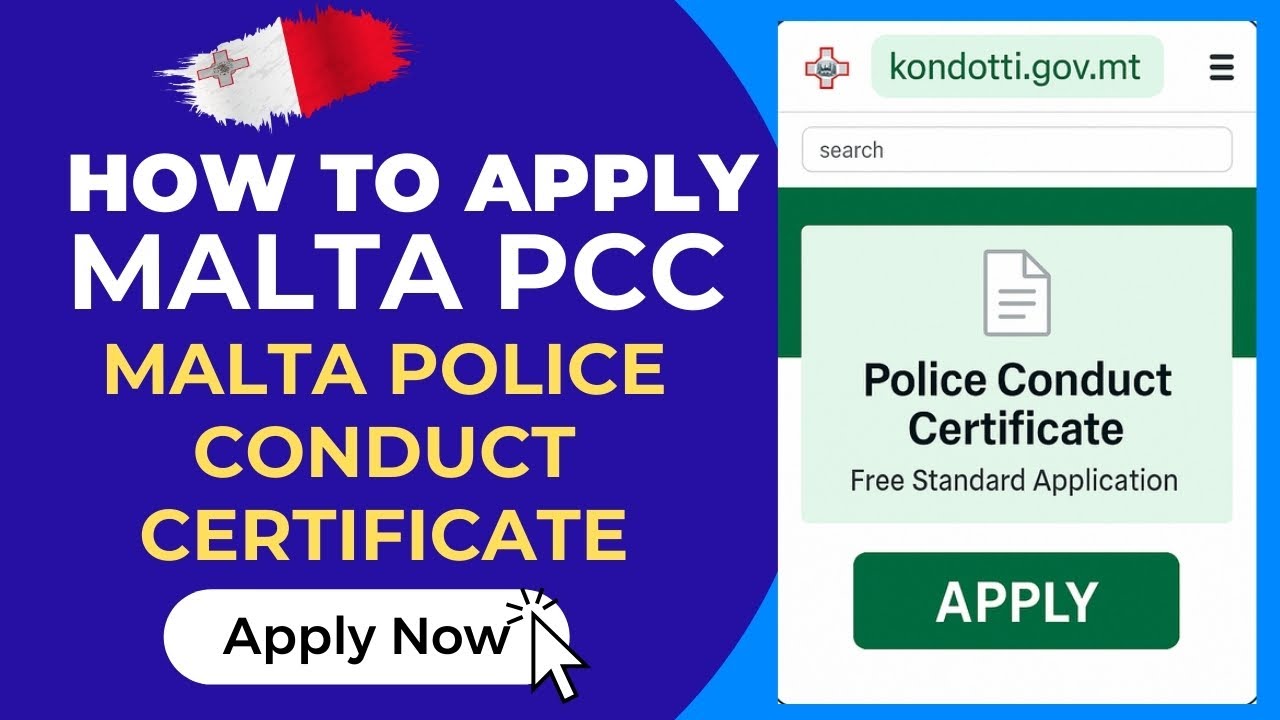 Apply Malta Police Conduct Certificate Online | Complete Guide for Malta PCC #MaltaPCC
