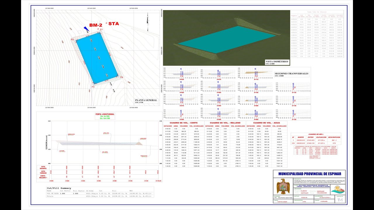 PLANTILLA PARA DISEÑO DE RESERVORIO CON GEOMEMBRANA EN CIVIL 3D 2024