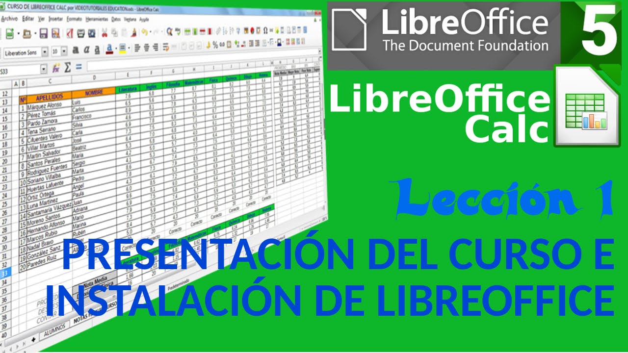 Tutorial LibreOffice Calc - 01/34 Presentaci&oacute;n del curso e instalaci&oacute;n de LibreOffice Calc.