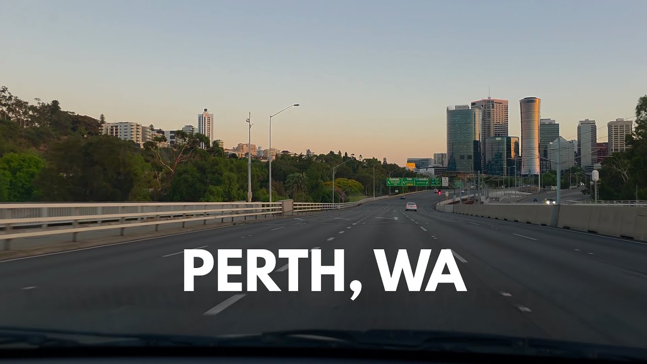Chill Summer Sunrise Drive | Kwinana Freeway Northbound - Perth, Western Australia [4K]