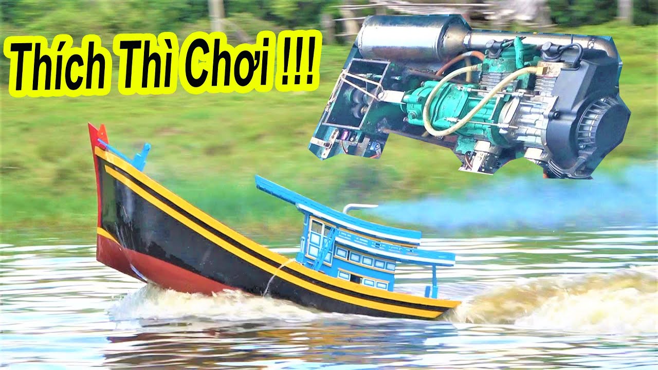 Chạy Thử Nghiệm Ghe Mô Hình Đặt 2 Máy 50 CC Kết Hợp || Nhớ Đeo Tai Phone Nhé
