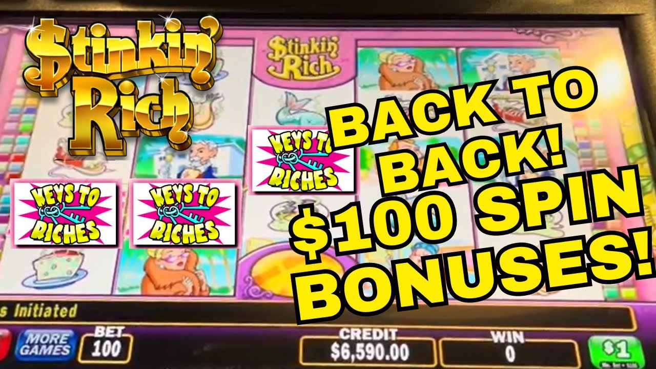 SUPER RARE! BACK TO BACK BONUSES! $100 spins on Stinkin Rich gives me huge jackpots! ❤️❤️