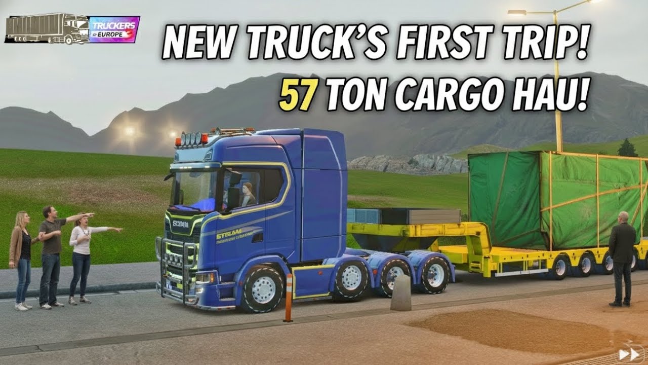 New Truck Power Test: Carrying 57 Tons of Cargo! (Truckers of Europe 3)