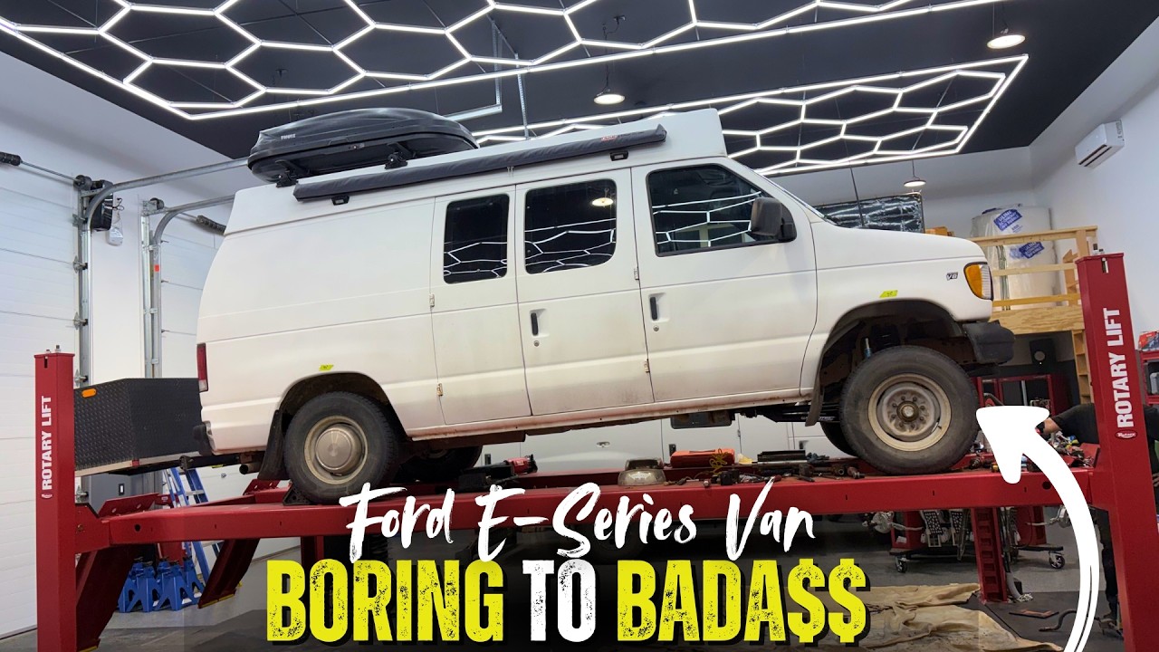 BORING No MORE! Ford E-Series Camper Van Full Overhaul. BIG LIFT, BIG TIRES