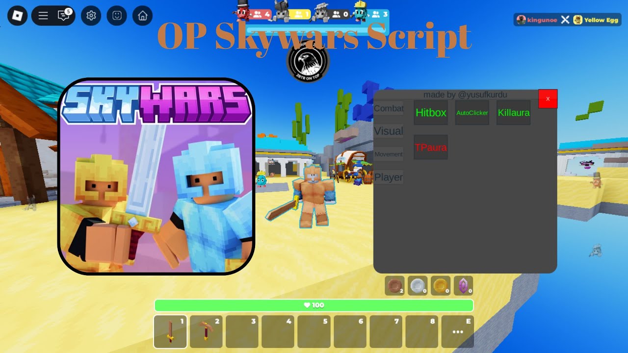 Roblox OP  Skywars Script (Voxels) Killaura, Fly, and more