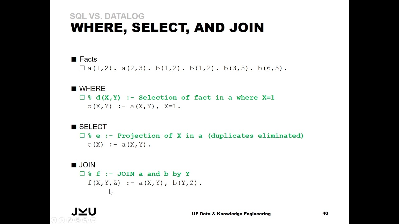 Datalog: Basics - SQL vs. Datalog