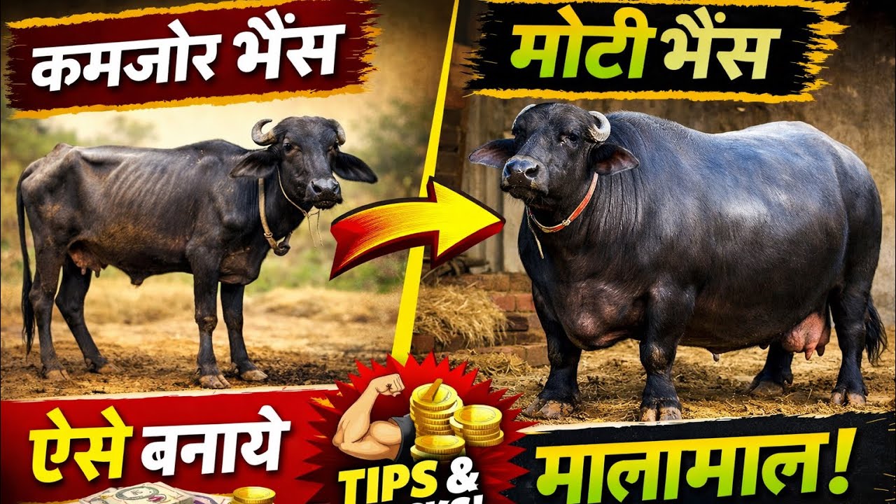 भैंस को मोटा तगड़ा कैसे करें? | वजन बढ़ाने का देसी तरीका | भैंस का वजन बढ़ाने की पूरी जानकारी | 
