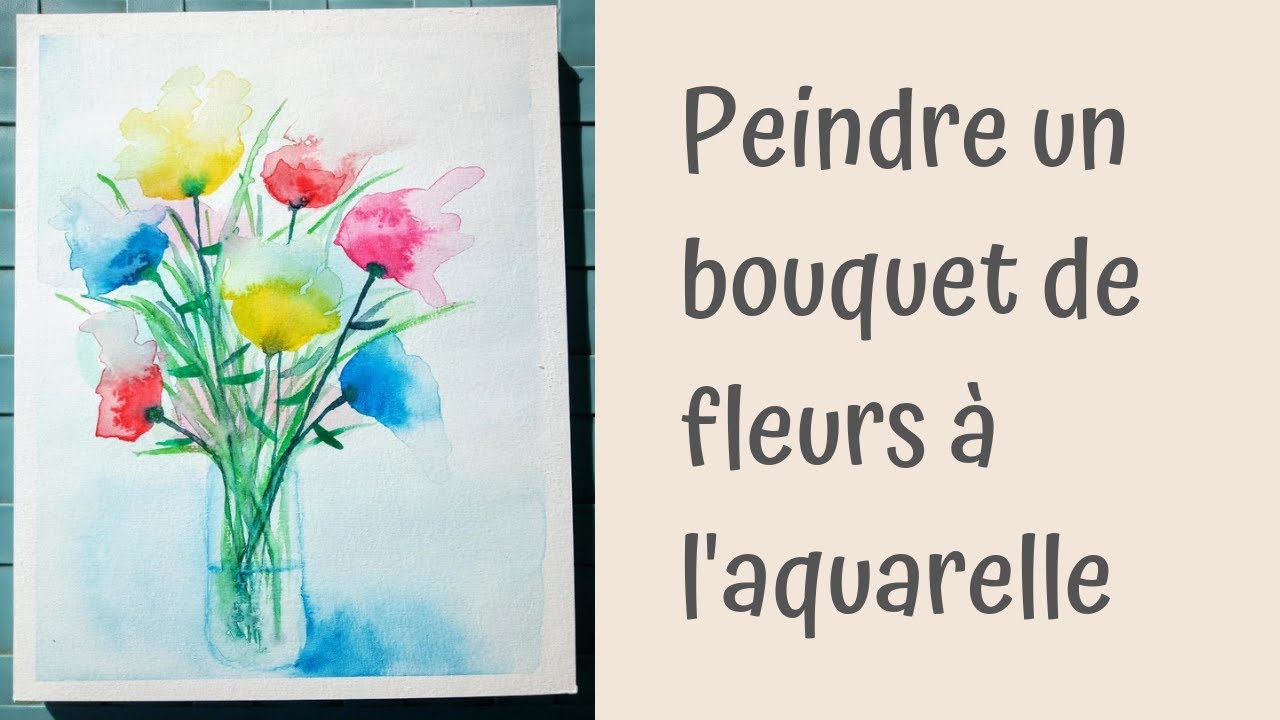 Un bouquet de fleurs coloré et abstrait à l'aquarelle