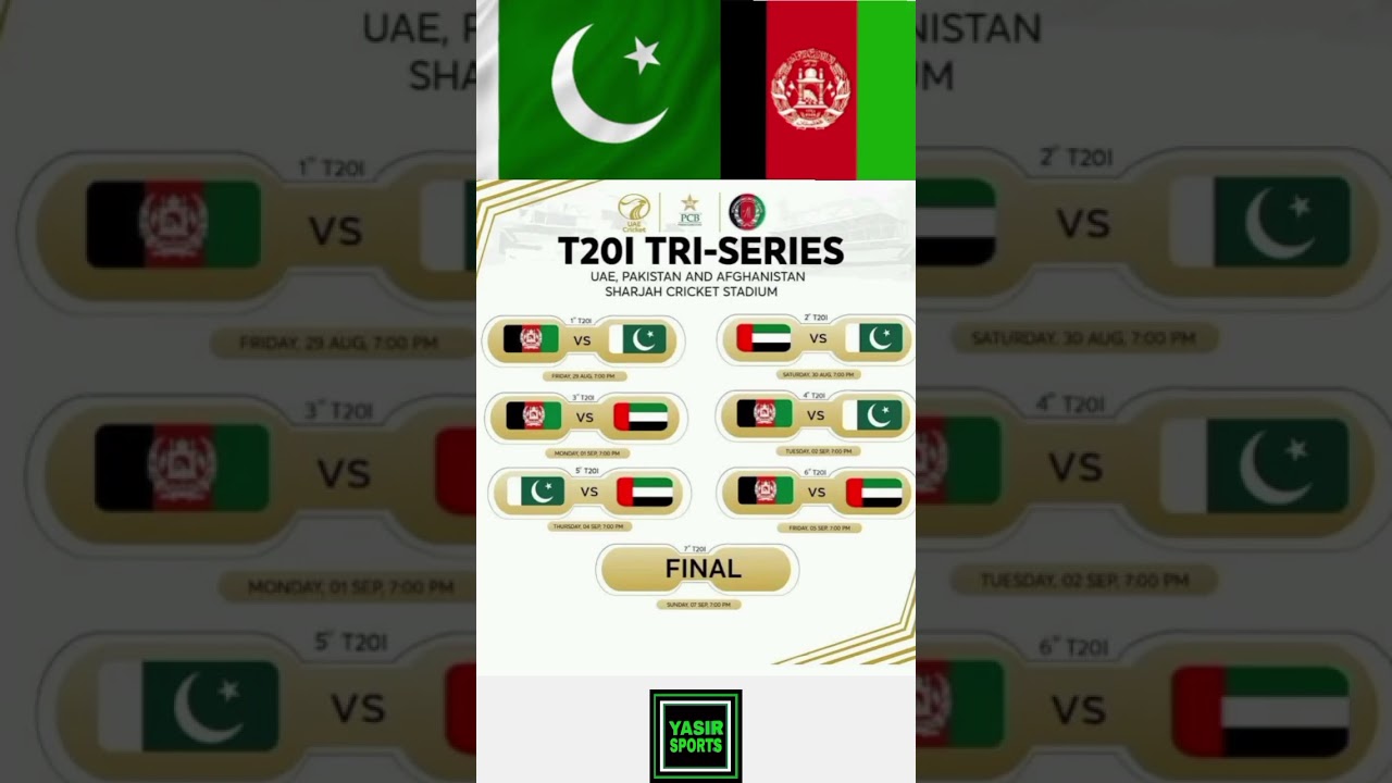 Tri Nation series schedule 2025 ll Pakistan Afghanistan and UAE 🚨🛑 #triseries #cricketnation