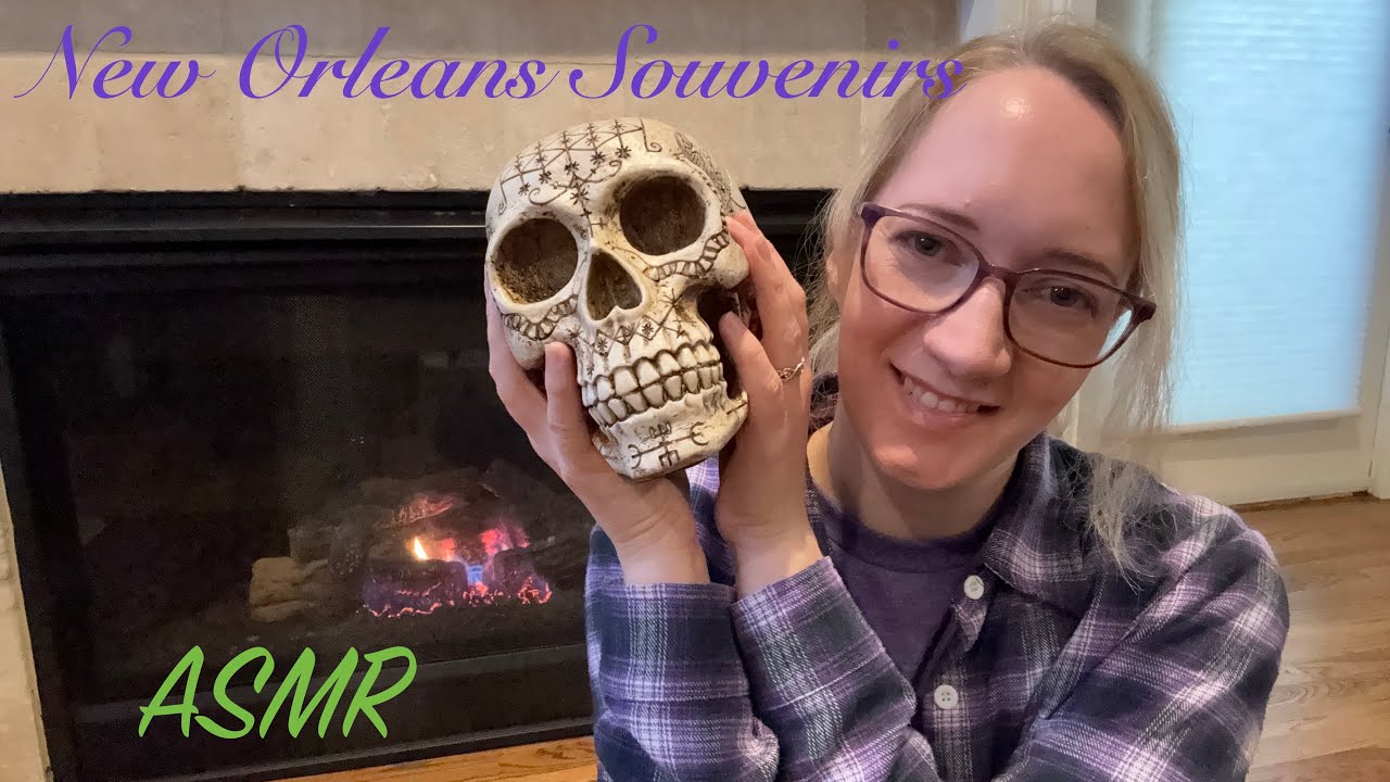 ASMR New Orleans Souvenir Haul with a Crackling Fireplace