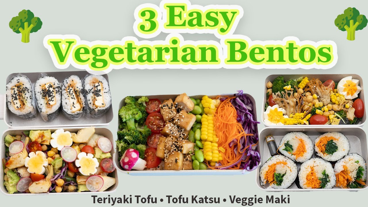 Simple & Beautiful Vegetarian Bentos 🍙 Perfect for Lunch or Meal Prep!