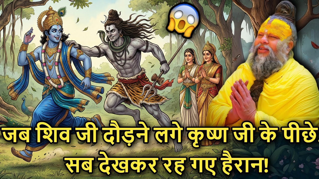 😱🔱 Jab Shiv Ji Daudne Lage 🐚 Krishna Ji Ke Peeche… 🏃🏻‍♂️ Sab Dekhkar Reh Gaye Hairaan!