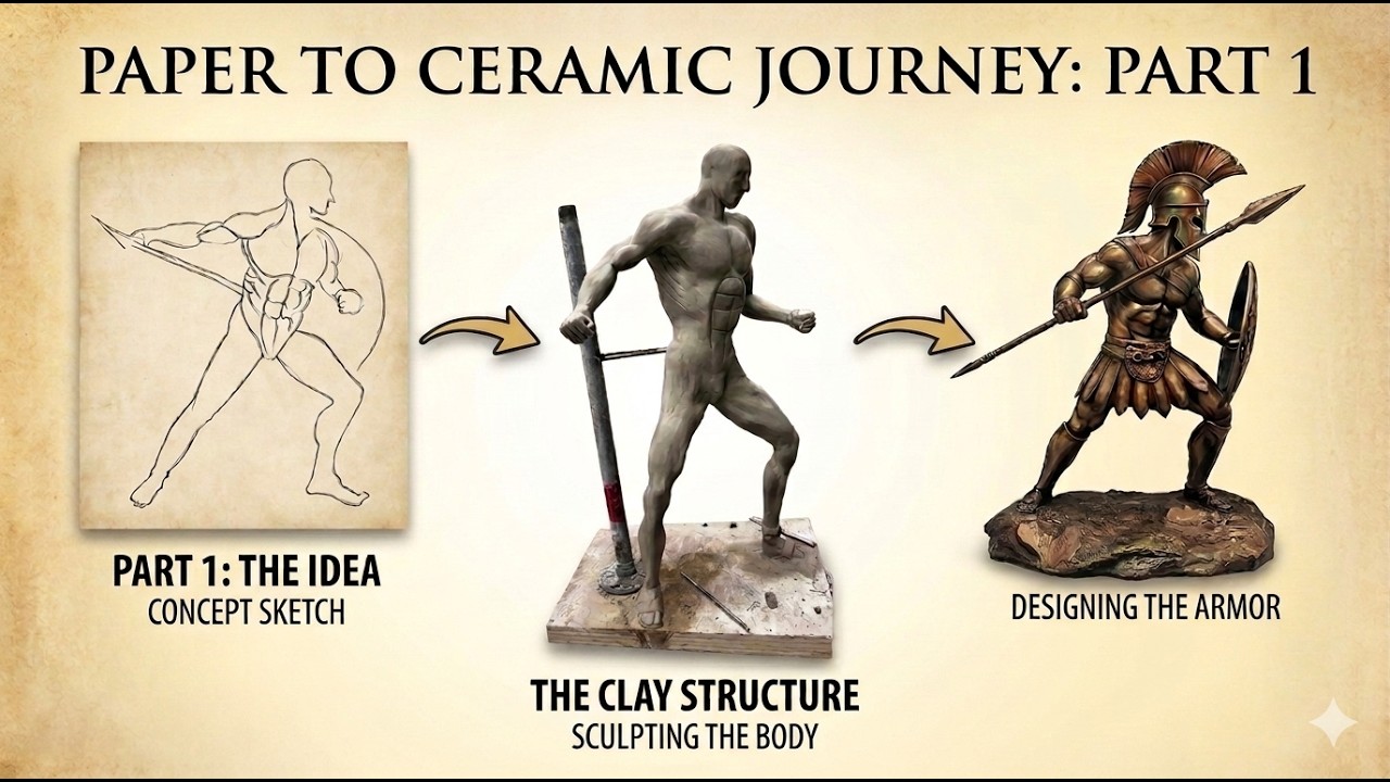 Turning a drawing into a Spartan statue.