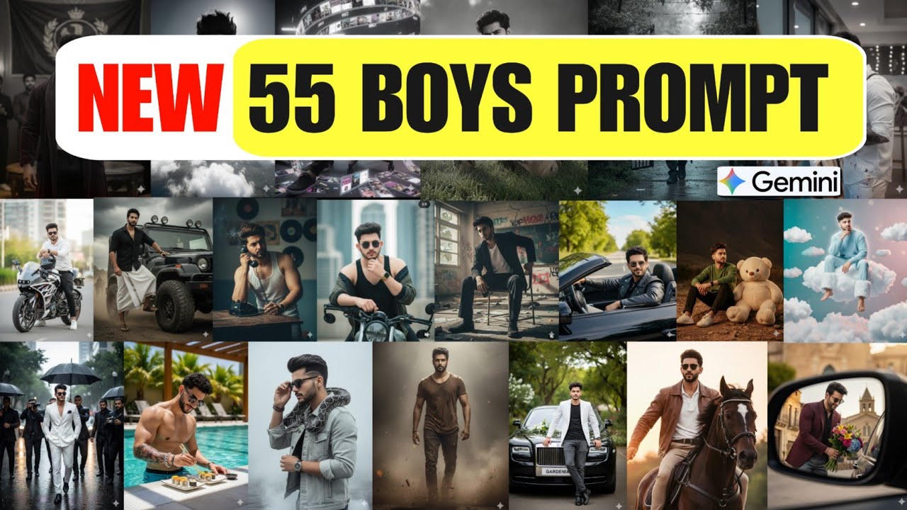 New Gemini Boys Prompts | Best 55 Boys Prompts | Trending Gemini Ai Photo Editing 🔥