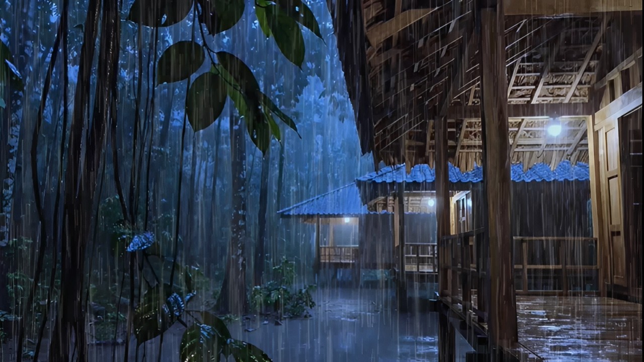 Rain Sounds in a Deep Forest  Relaxing Night Rain for Sleep, Study & Stress Relief