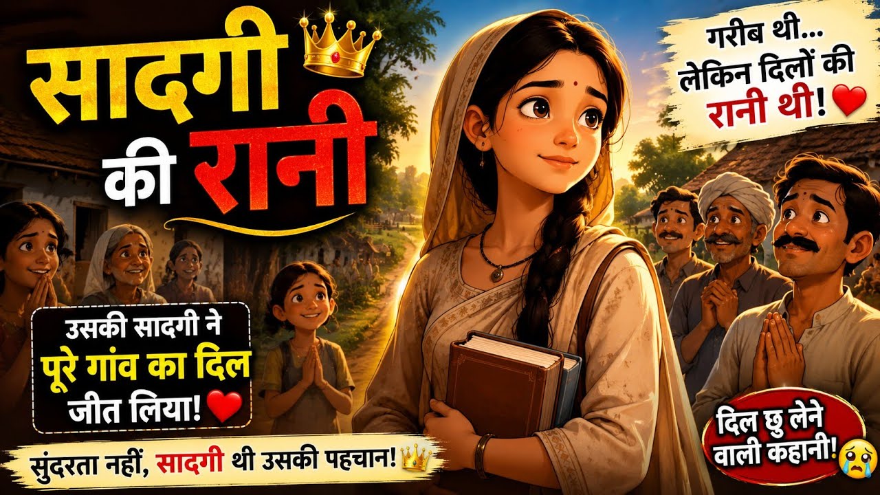 सादगी की रानी 👑 | Simple Girl Changed Everyone’s Life | Emotional Hindi Kahani | Animated Story
