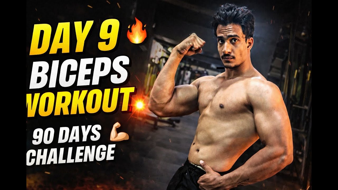 DAY 9 🔥 BICEPS WORKOUT 💥 | 90 Days Challenge 💪 | Mukesh Fitness Hub